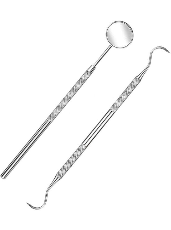 2 Pcs Professional Dental Mouth Inspection Mirror with Sickle Scaler